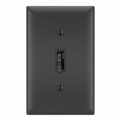 Single Pole Three-Way Dimmer Switch with Toggle and Slide Control for LED, CFL, and Incandescent Bulbs in Black