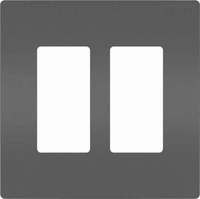 Two-gang Screwless Wall Plate In Black - Model Rwp262bkcc6