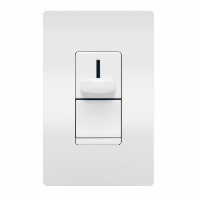 LS Series Three-Way Slide Dimmer Switch for CFL, LED, and Incandescent Bulbs, Non-Preset, White