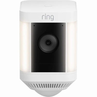 Spotlight Plus HD Security Camera, Motion-Activated LED Lights, Rechargeable Battery, White