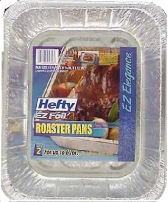 EZ Foil Roaster Pan Set, 11.75 x 9.25 x 2.5-In, 2-Pk.