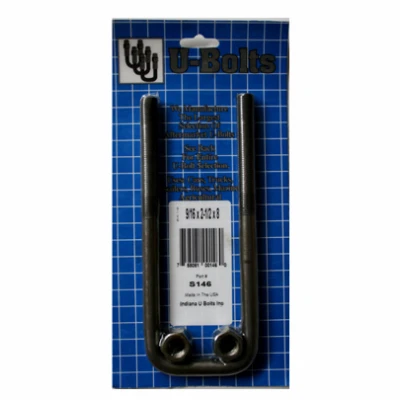 Square U-bolt, Steel, 9/16 X 2-1/2 X 8-inch, Model S146