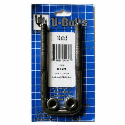 Square U Bolt Steel 1/2 Inch Diameter by 2 Inch Width by 6 Inch Length