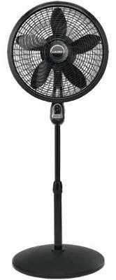 Pedestal Fan, Adjustable Height, Remote Control, Black, 18 In.