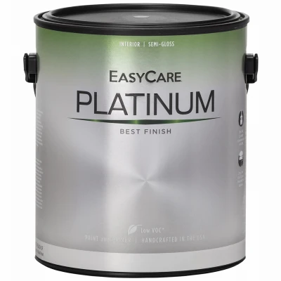 Platinum Interior Paint & Primer + Stain Blocker, Pure White Pastel Base Semi-Gloss Latex, 1 Gallon