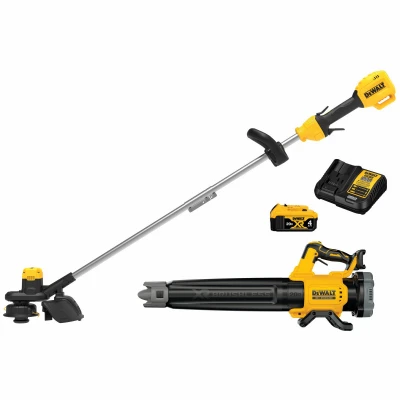 String Grass Trimmer & Leaf Blower Kit, 20V Battery & Charger
