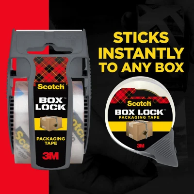 Box Lock Shipping Packaging Tape, 1.88 In x 22.2 Yd.