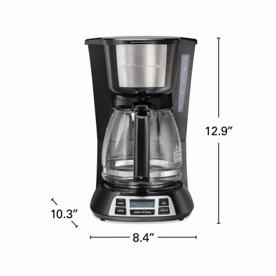 Programmable 12-Cup Coffee Maker with Digital Timer and Brew Strength Control