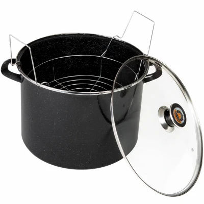 Heavy-Gauge Water Bath Canner With Rack & Glass Lid, 21 Qt.