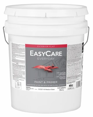 Everyday Exterior Latex Paint, Flat, Medium Base, 5 Gallon