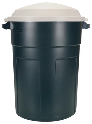 Roughneck 32 Gallon Plastic Trash Can With Lid