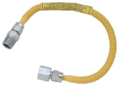 Stainless Steel Gas Appliance Gas Connector, 18-In., 1/4-In. I.D. x 3/8-In. O.D.