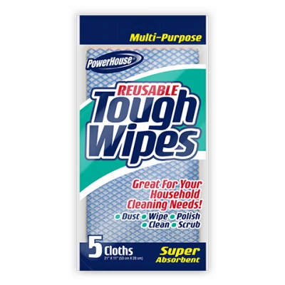 Household Tough Wipes, Reusable, 5-Pk.