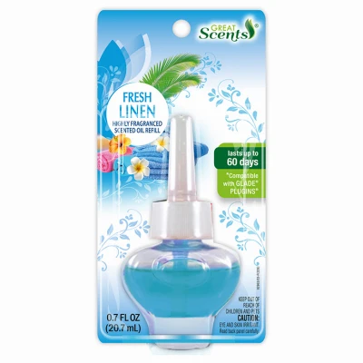 Air Freshener Scented Oil Refill, Fresh Linen, 0.7 Oz. For Plug-in Warmers
