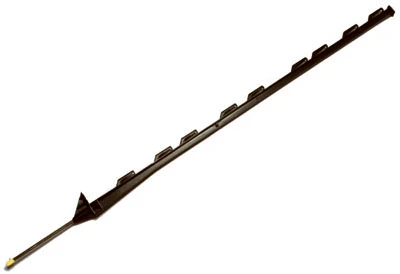 Electric Fence Post with Nine Molded Insulators, Black Polyethylene, Forty-Eight Inches