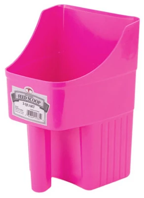 Feed Scoop, Enclosed, Hot Pink Plastic, 3 Qt.