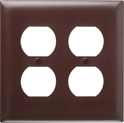 Pass & Seymour Wall Plate, 2-Duplex, Urea, Brown