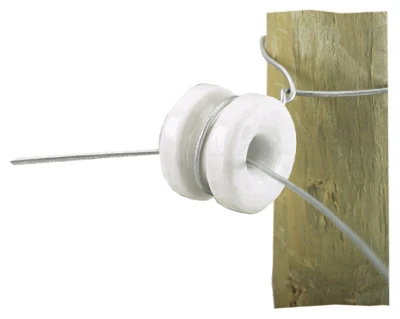 Electric Fence Insulator, Corner, Porcelain, 10-Pk.