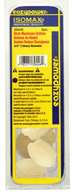 Isomax Dowel Plug, Mushroom, Birch, 3/4-In., 8-Pk.