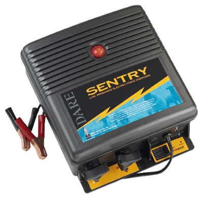 Sentry Series Electric Fence Energizer for 200 Acres, Battery Powered with 12 Volt Battery