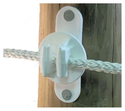 Electric Fence Insulator, Wood Or Vinyl Post, Nail-On, White, 25-Pc.