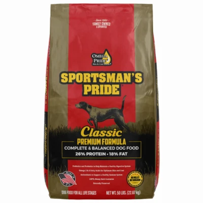 Premium Adult Formula Dry Dog Food 26 Percent Protein 18 Percent Fat 40 Pounds Bag