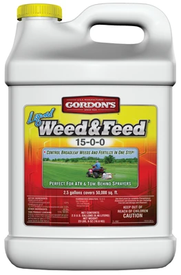 GORDON'S Liquid Weed & Feed, 15-0-0 Formula, Covers 50,000 Sq. Ft., 2.5-Gallon Concentrate