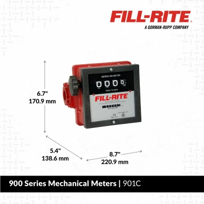 4-Digit Mechanical Fuel Transfer Meter with 6 to 40 Gallons Per Minute Flow Rate