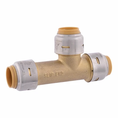 1/2 x 1/2 x 1/2 In. Slip Push-Fit Pipe Tee, Lead Free