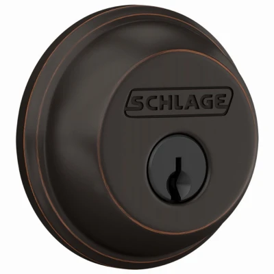 Single-Cylinder Deadbolt Lock, Aged Bronze