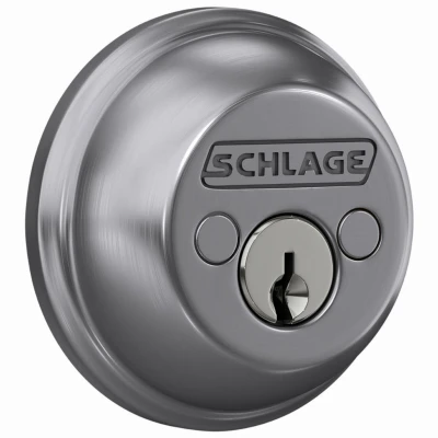 Double-Cylinder Deadbolt Lock, Satin Chrome