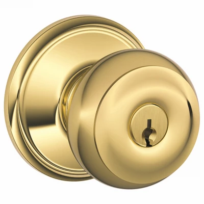 Bright Brass Georgian Design Entry Lockset