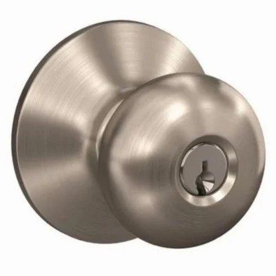 Satin Nickel Plymouth Knob Entrance Lock