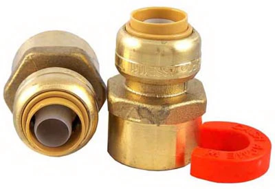 NPT Water Heater Kit, Push-Fit Fittings, 1/2 x 3/4 In.