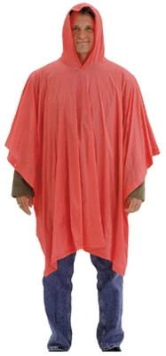 Emergency Poncho, High Visibility Orange, One Size Fits All, Lightweight and Waterproof
