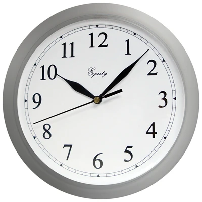 Equity Quartz Wall Clock, Silver, 10 In.