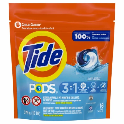 Pod Laundry Detergent, Clean Breeze, 16-Ct.