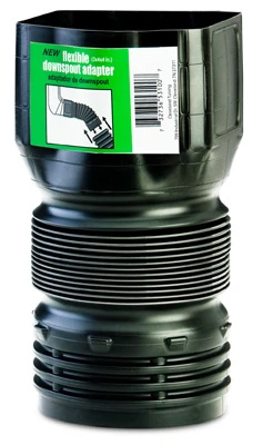 Flexible Downspout Adapter, 3 x 4 x 4 In.