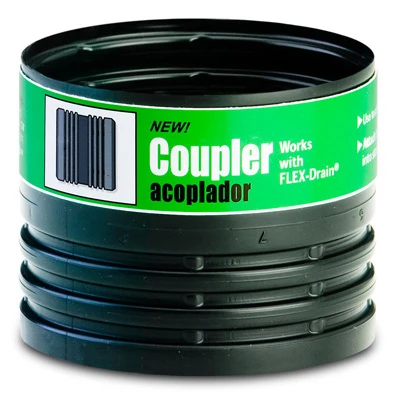 Flexible Female Coupler, Black, 4 In.