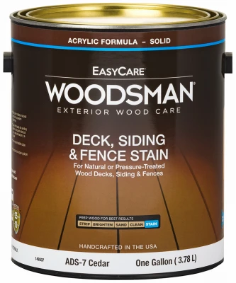 Woodsman Premium Acrylic Deck, Siding & Fence Stain, Solid Cedar, 1 Gallon