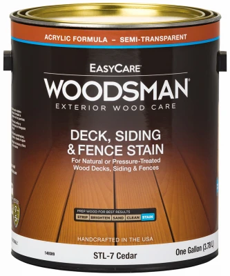 Woodsman Premium Acrylic Deck, Siding & Fence Stain, Semi-transparent Cedar, 1 Gallon
