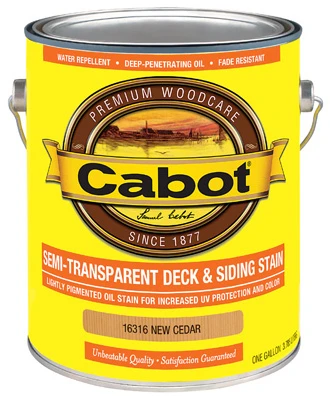 Deck & Siding Stain, Semi-Transparent, VOC, Cedar, 1-Gallon