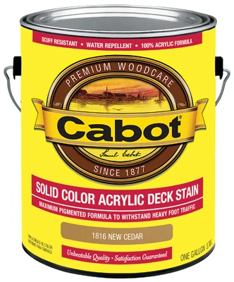 Solid Color Acrylic Deck Stain, Cedar, 1-Gallon