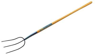 48-Inch Hay Fork with Steel Tines and Wooden Handle