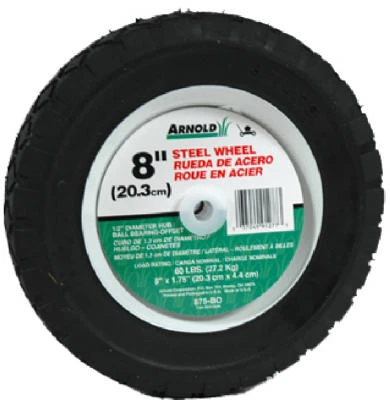 Universal Offset Hub Replacement Lawn Mower Wheel, Steel, 8 In.