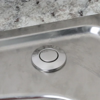 Garbage Disposal Replacement Air Switch Button, Top Mount, Chrome