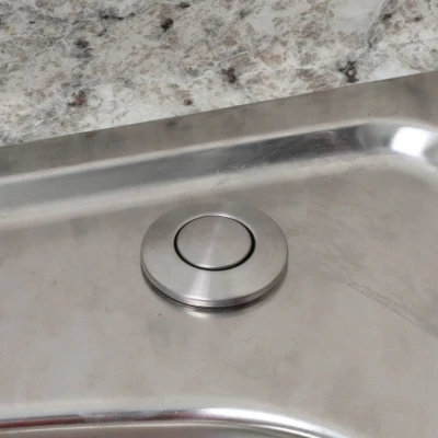 Garbage Disposal Replacement Air Switch Button, Top Mount, Stainless Steel Finish