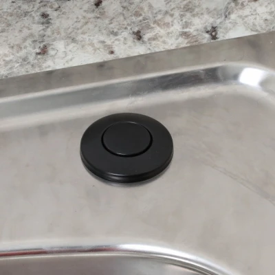 Garbage Disposal Replacement Air Switch Button, Top Mount, Matte Black Finish