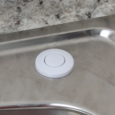 Garbage Disposal Replacement Air Switch Button, Top Mount, White Finish