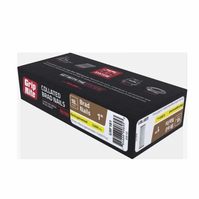 Collated Brad Nails, Electrogalvanized Steel, 1 In. x 18 Gauge, 5000-Pk.